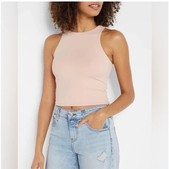 Express Tops - EXPRESS blush pink high compression tank Body Contour Collection XL - NWT!